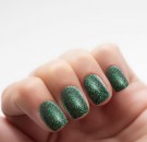 Gel Nail Sticker - Semi Cured - GLITTER GREEN thumbnail