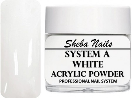 Sheba Nails - Selvjevnende akrylpulver - White - 15 ml