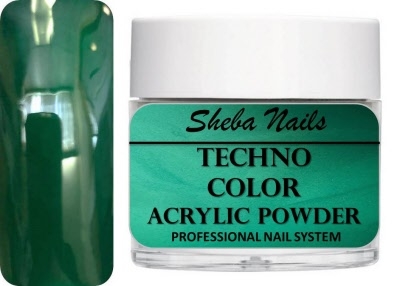 Sheba Nails Techno Color Acrylic Powder - Satin Green