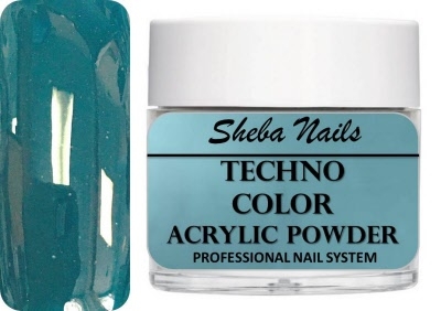 Sheba Nails Techno Color Acrylic Powder - Satin Turquoise