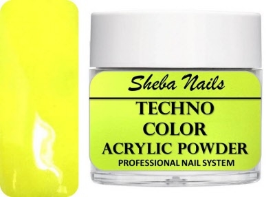 Sheba Nails Techno Color Acrylic Powder - Neon Yellow