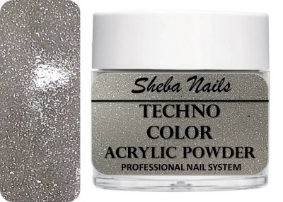 Sheba Nails Techno Color Acrylic Powder - Satin Silver