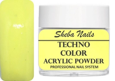 Sheba Nails Techno Color Acrylic Powder - Pastel Baby Yellow