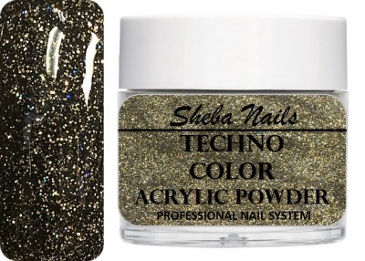 Sheba Nails Techno Color Acrylic Powder - Glitter Military
