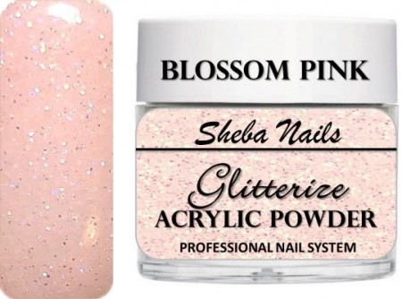 Sheba Nails - Glitterize Acrylic Powder - Blossom Pink - 15 ml