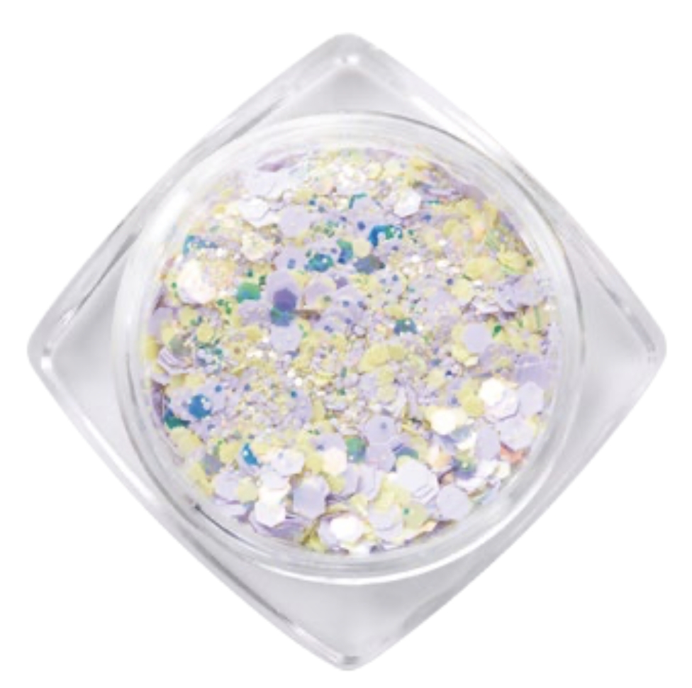 Mixed Holo Nail Dazzling 11 - Pale Yellow & Fairy Dust