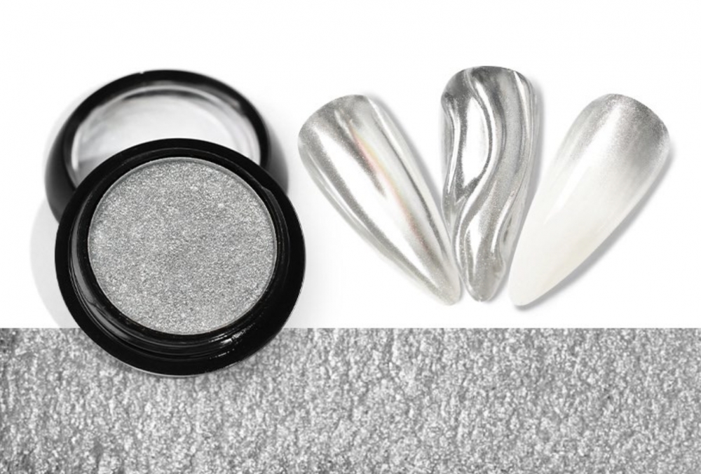 Solid Magic Mirror Chrome Nail Powder - 02 - Silvery