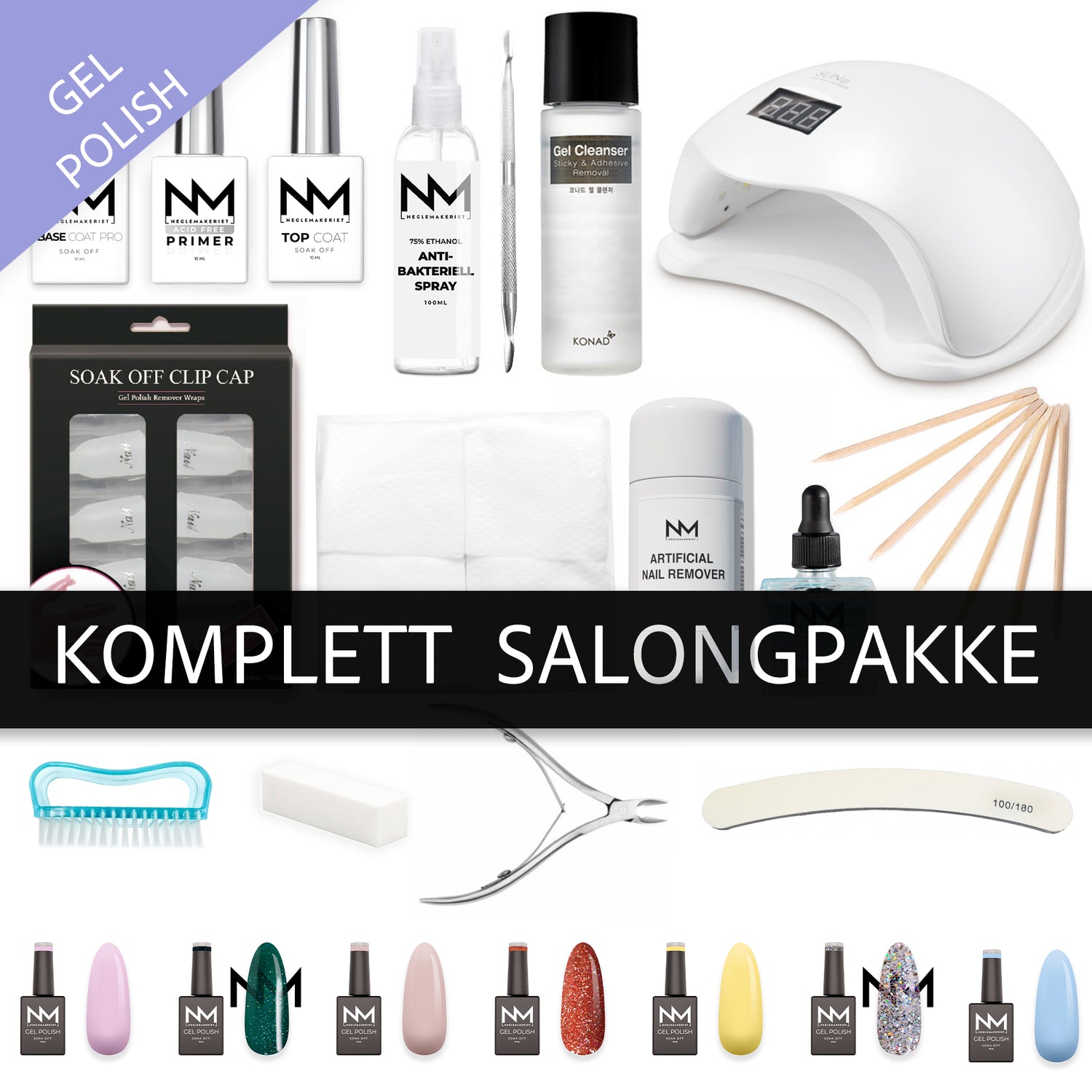 Komplett Salongpakke Neglemakeriet Gel Polish