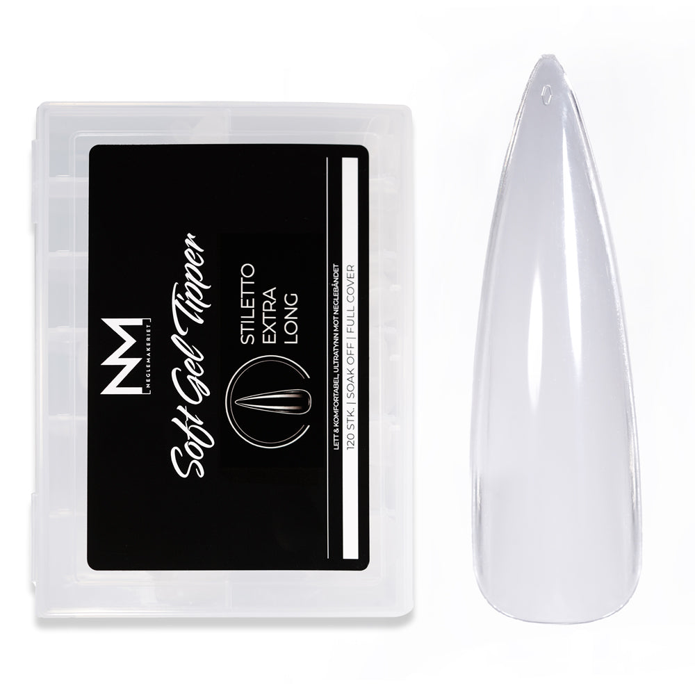 Neglemakeriet Soft Gel Tipper - Stiletto Extra Long