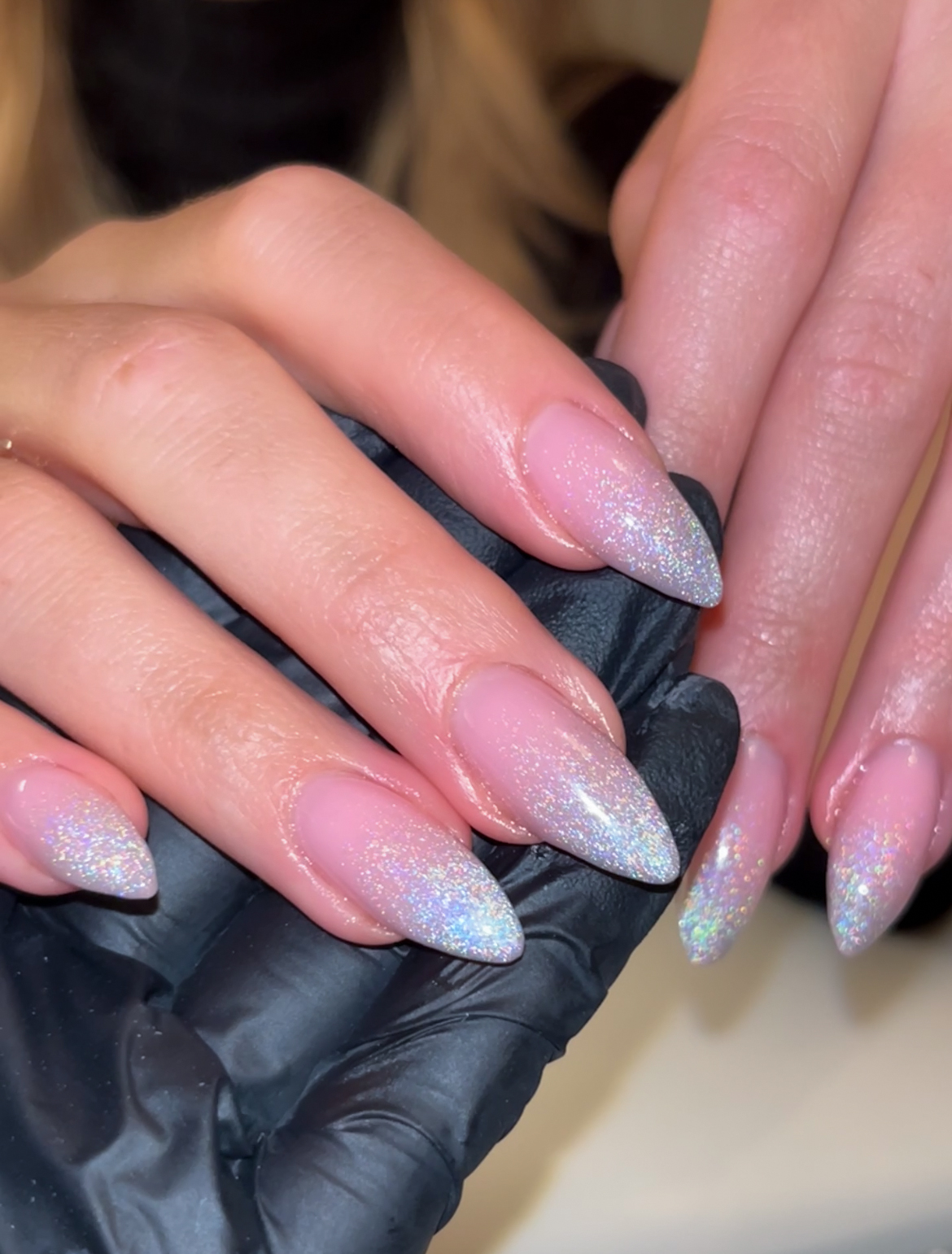 Cat Eye Gel Polish Holographic eksempel på negl